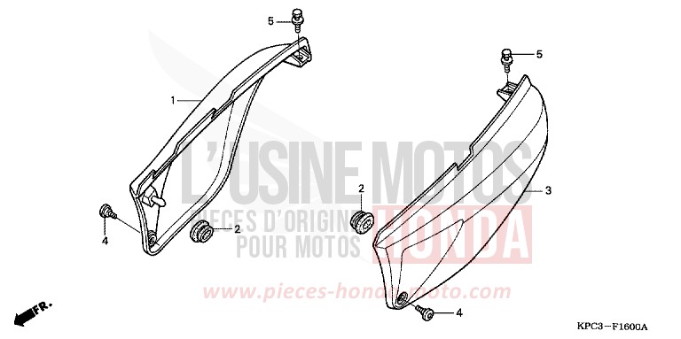 COUVERCLE LATERAL de Varadero 125 CROWN BEIGE METALLIC (YR282) de 2008